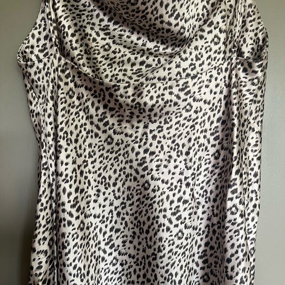 PRINCESS POLLY LEOPARD BETTA VANORE MINI DRESS Size 6 Silky Slip Dress Cream Tan - Picture 14 of 16